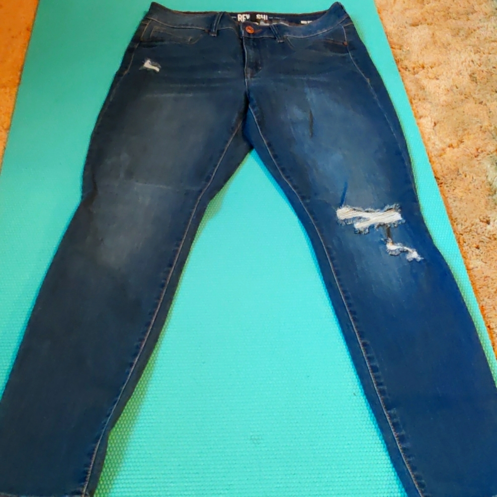 Dark Blue Skinny Jeans by Rewash Los Angeles